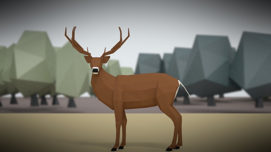 deer low poly preview image 1